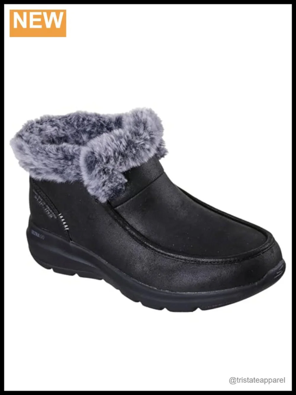 Faux Fur Faux Leather Moc Toe Chukka Boot Slip-On Hands Free Winter